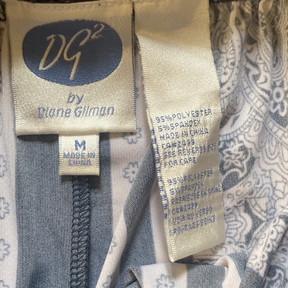 DG💫 Womens' Gray/White Printed Elastic Waist Lightweight Wide Leg Pants - Picture 6 of 7